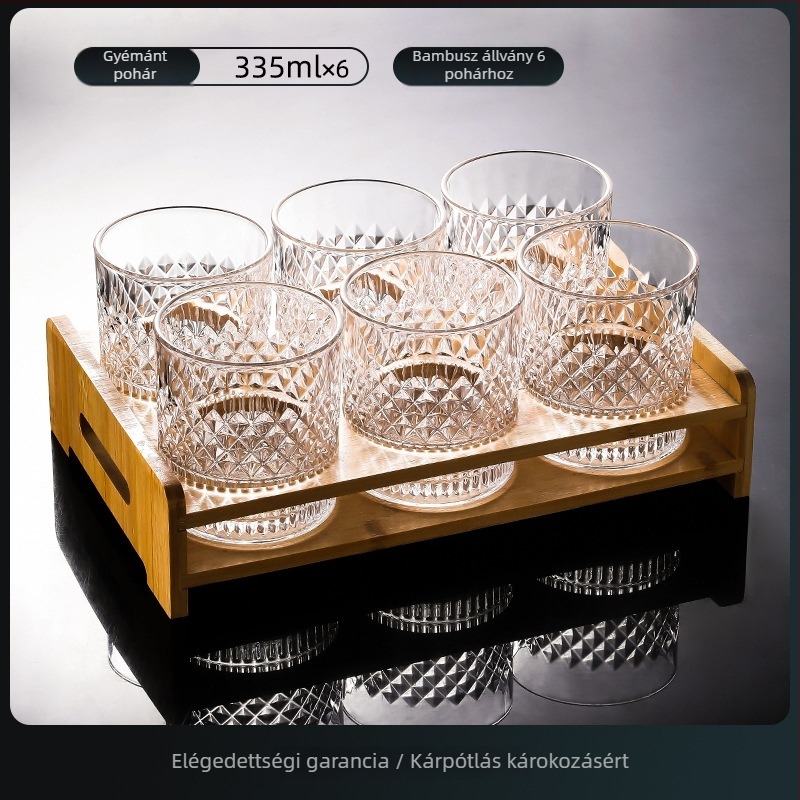 Whisky- és sörös pohár készlet, 300–400 ml, modern európai stílusú üveg