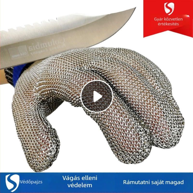 Egyszer használatos acélszálas védőkesztyű, vágásállóság 5-ös szint, termékkód Jkf540702819010