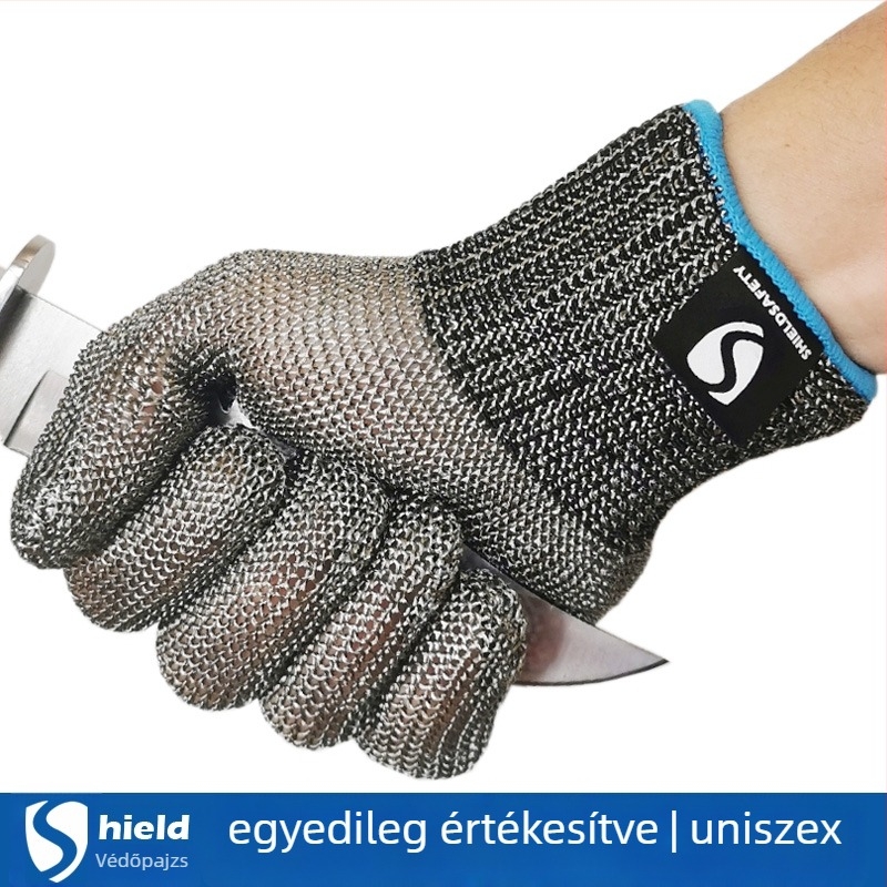 Egyszer használatos acélszálas védőkesztyű, vágásállóság 5-ös szint, termékkód Jkf540702819010