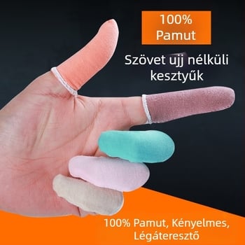 Pamutból készült ujjvédők, vastagított kivitel, kopásálló, por- és szennyeződés elleni, légáteresztő, nedvszívó, ipari használatra