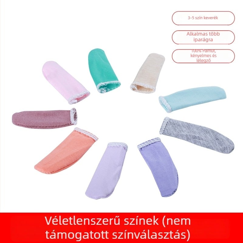 Pamutból készült ujjvédők, vastagított kivitel, kopásálló, por- és szennyeződés elleni, légáteresztő, nedvszívó, ipari használatra