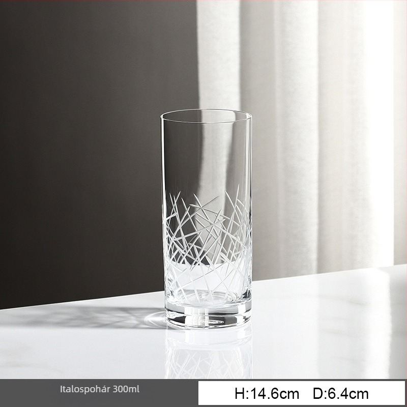 Crystalex vágott kristály borospohár otthoni használatra, európai stílusú kézi gravírozás