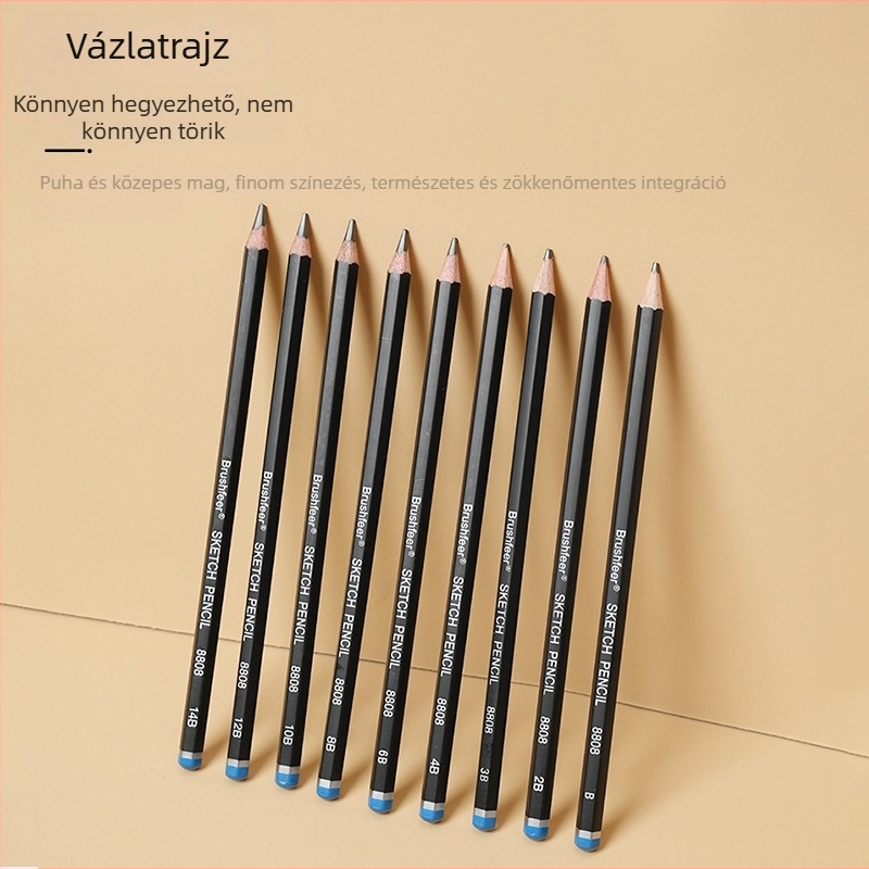 Fából készült vázlatceruzák készlet, 4H–14B, tartalmaz 2B, rajzhoz