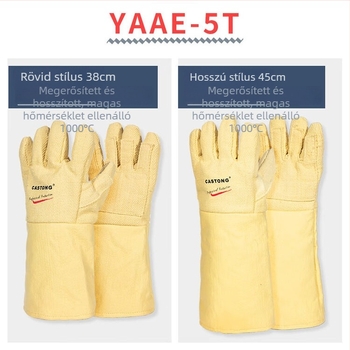 Castington para-aramid szövetből készült magas hőmérséklet-álló kesztyűk hegesztéshez, üveg- és fémipari feldolgozáshoz