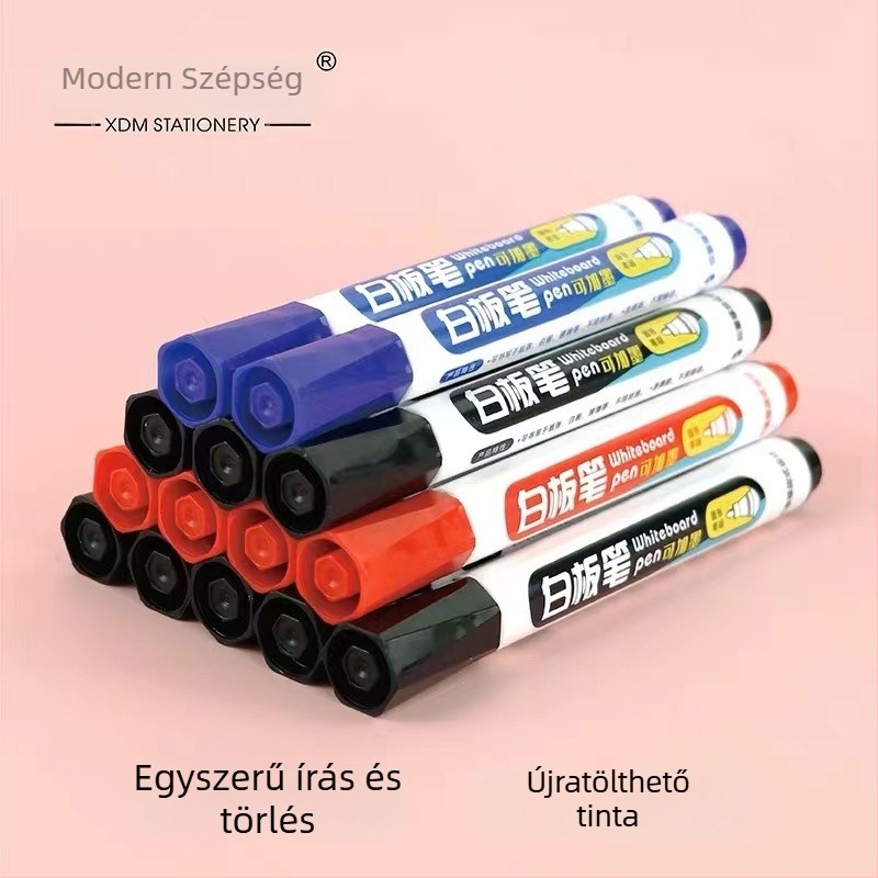 Modern Beauty MP572 Törölhető és újratölthető fehér táblás marker tanároknak, víz alapú tinta, vastag hegy