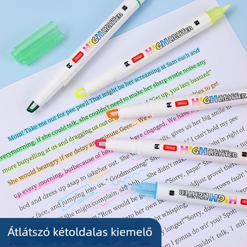 Kétoldalas kiemelő toll kristályheggyel – Modell JM-9926, műanyag test, 5 db dobozonként