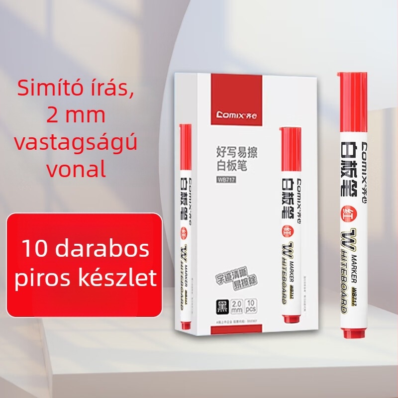 Comix Qixin WB717 fehértábla marker – nagy fej, könnyen törölhető, anti-rolling kialakítás, vonalvastagság 2.0 mm