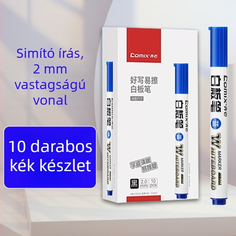 Comix Qixin WB717 fehértábla marker – nagy fej, könnyen törölhető, anti-rolling kialakítás, vonalvastagság 2.0 mm