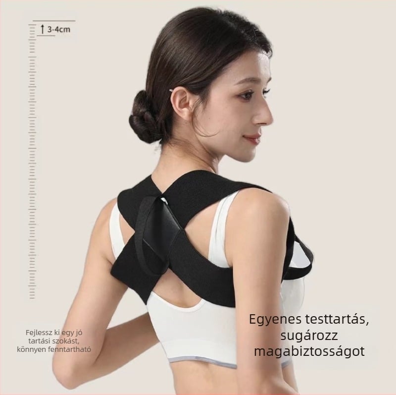 Nyitott vállú testtartás-korrigáló öv, uniszex, modell DZ215, poliészter