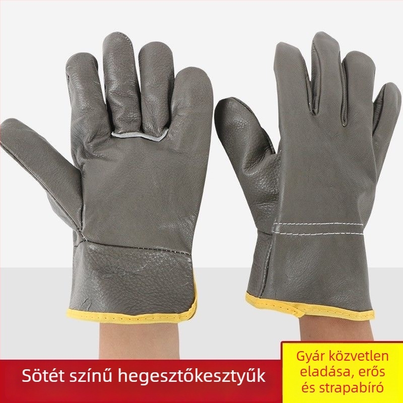 Tehénbőr hegesztő kesztyűk — hőállóak, tűzállóak, kopás- és vágásállóak, slagfröccsenés elleni védelem