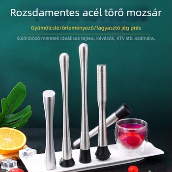 Jinli rozsdamentes acél muddler, kalapács-stílusú préselő eszköz gyümölcsök és gyümölcslevekhez, első osztályú minőség