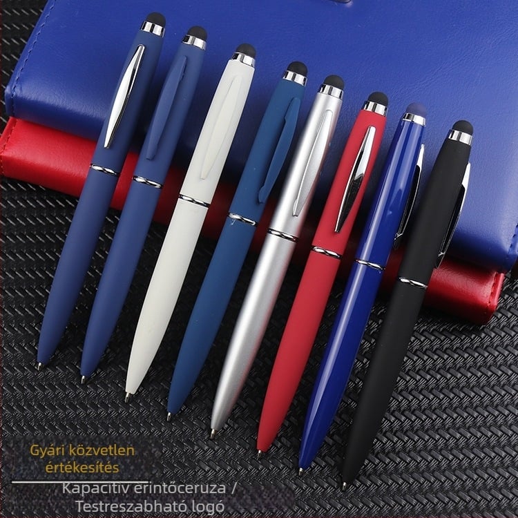 Fémkapacitív stylus golyóstollal - matt felületű, érintőképernyőhöz
