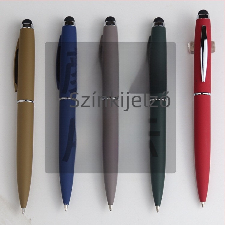 Fémkapacitív stylus golyóstollal - matt felületű, érintőképernyőhöz