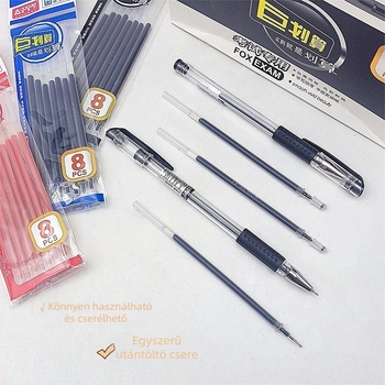 Odeme gél tollbetét 0,5 mm, 8 db, modell GR-828, fekete, piros, kék