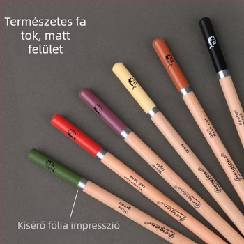 24 darabos faszén ceruza készlet professzionális skicceléshez – művészeti hallgatók számára, fa tokkal, 2B keménység, alapcsomagolás, termékkód G-09606