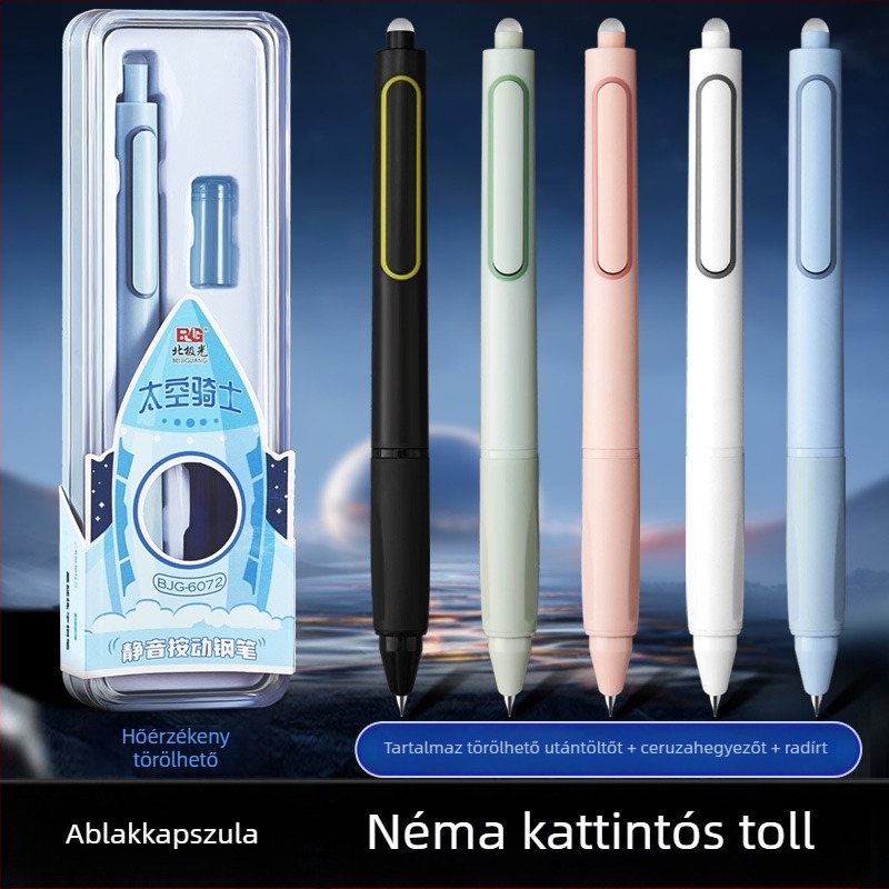 Space Knight Törölhető Toll – Nyomógombos, Csendes, Űr-Idő Téma