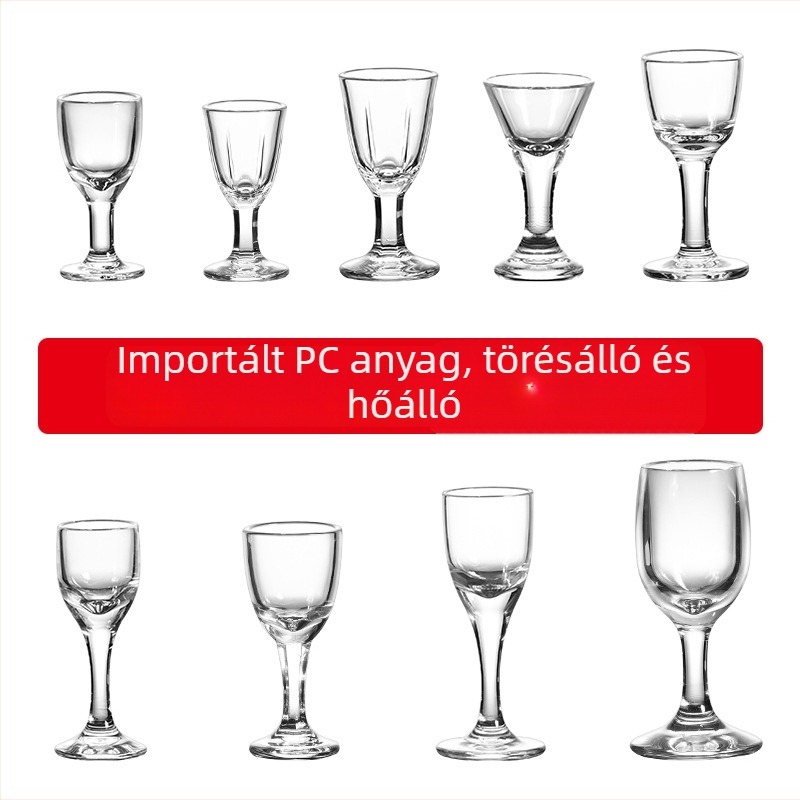 Prosperity műanyag szeszes italos pohár, 1–100 ml kapacitás, prémium minőség, egyszerű stílus