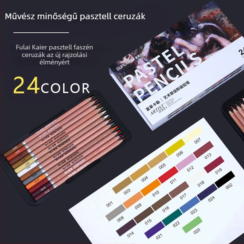 Fa nélküli színes szénceruza készlet, teljes maggal, portrérajzokhoz – művészeti tanulók számára