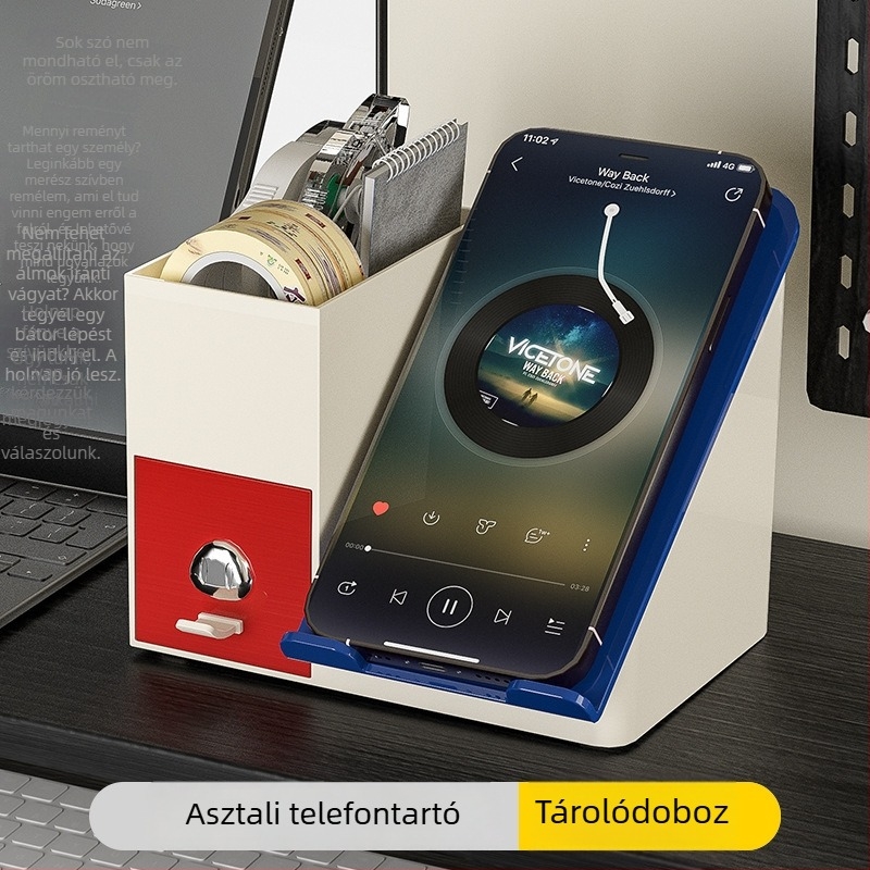 Fiókos, több rétegű asztali rendező, ABS anyagból, 0.5 L kapacitás, egymásra tehető