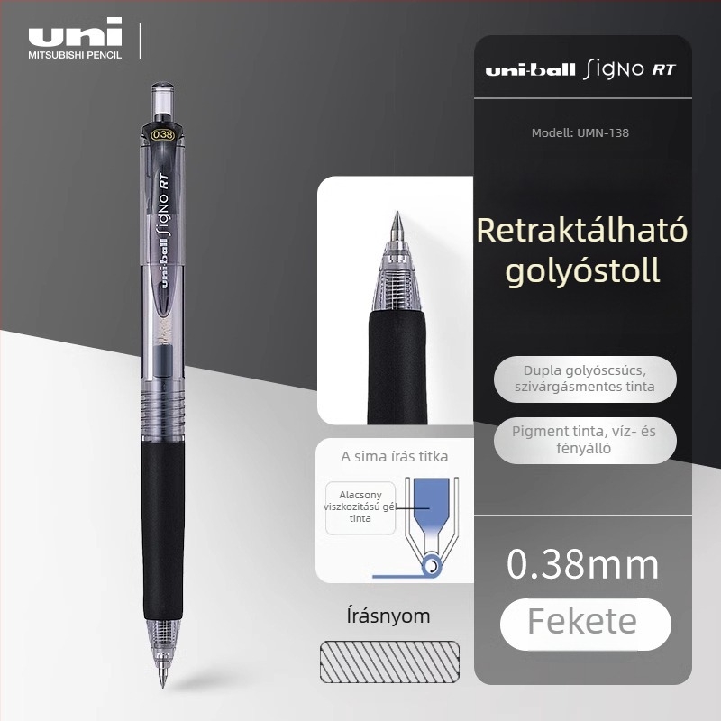 UMN-138/105 irodai aláíró toll, behúzható, 0,38 mm / 0,5 mm, Mitsubishi