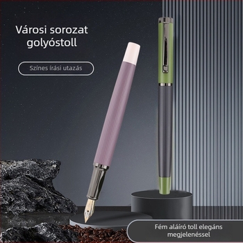 Hongpeng töltőtoll általános iskolásoknak — fém burkolat, tintapatronos rendszer, lézeres logógravírozás, testreszabható