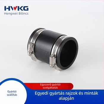 Gumiból készült puha csőkapocs változó átmérőhöz — csőcsatlakozó redukáló, gumírozott puha kötés, Hwkg/Hengwei clamp márka. Nominális átmérő: 1.5–2 in és nagyobb; Rögzítő átmérő: 1.5–2 in és nagyobb; Alkalmazási tartomány: 1.5–2 in és nagyobb