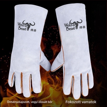 Hegesztő kesztyű tehénbőrből a hegesztés védelméért — márka Welding Beast