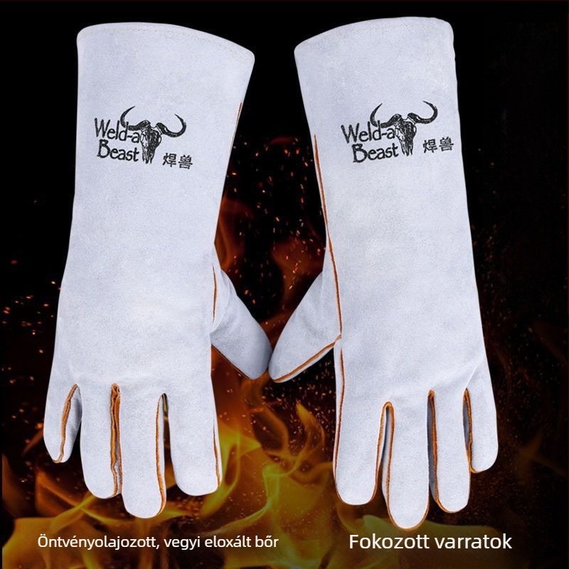Hegesztő kesztyű tehénbőrből a hegesztés védelméért — márka Welding Beast