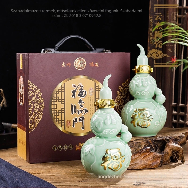 Yunjie Ceramics kerámia borosüveg, 1000 ml kapacitás, egyszerű stílus, első osztályú minőség