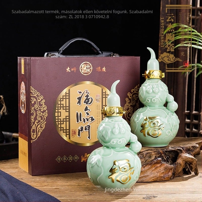 Yunjie Ceramics kerámia borosüveg, 1000 ml kapacitás, egyszerű stílus, első osztályú minőség