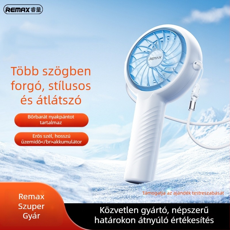 Kézi USB ventilátor - 5-lapátos brushless motor, beépített 1000–1200 mAh akkumulátor, USB töltés, 3 sebességfokozat