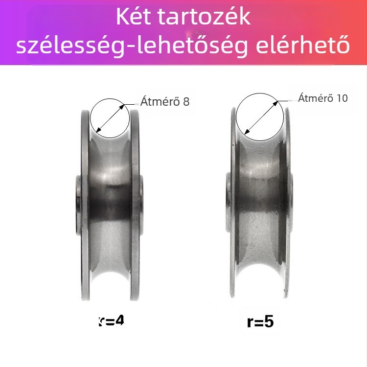 Fém U-vezető görgő csapággyal; acél konstrukció; sínrendszerrel kompatibilis | precíziós görgő
