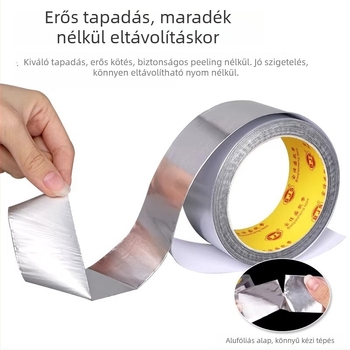 Alumíniumfóliás teip - magas hőmérséklet-állóság, vezető és anti-sztatikus, 0,05–0,2 mm vastagság, mobiltelefon akkumulátorok, monitorok és klímakompresszorok számára