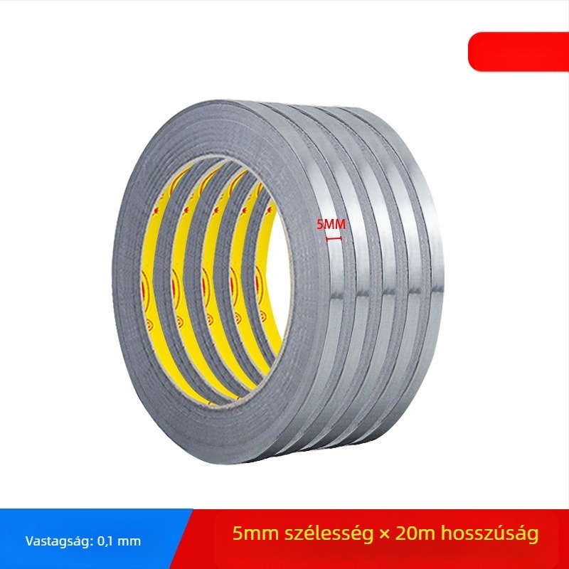 Alumíniumfóliás teip - magas hőmérséklet-állóság, vezető és anti-sztatikus, 0,05–0,2 mm vastagság, mobiltelefon akkumulátorok, monitorok és klímakompresszorok számára