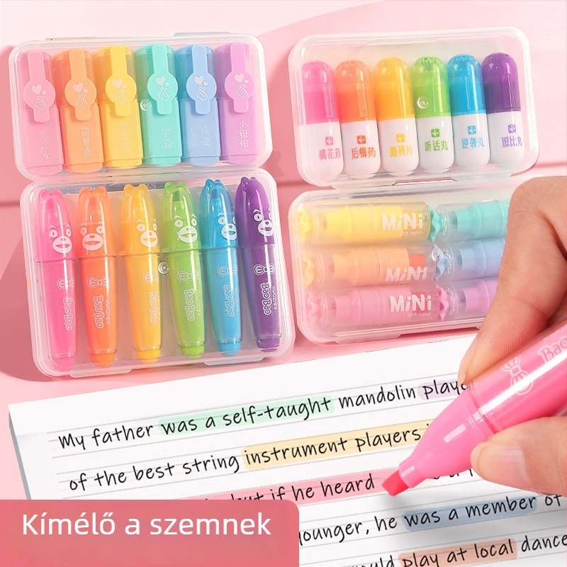 Chaopin Music kiemelő marker rajzfilmszerű dizájnnal, modell 81486, műanyag tokozás, dobozos csomagolás