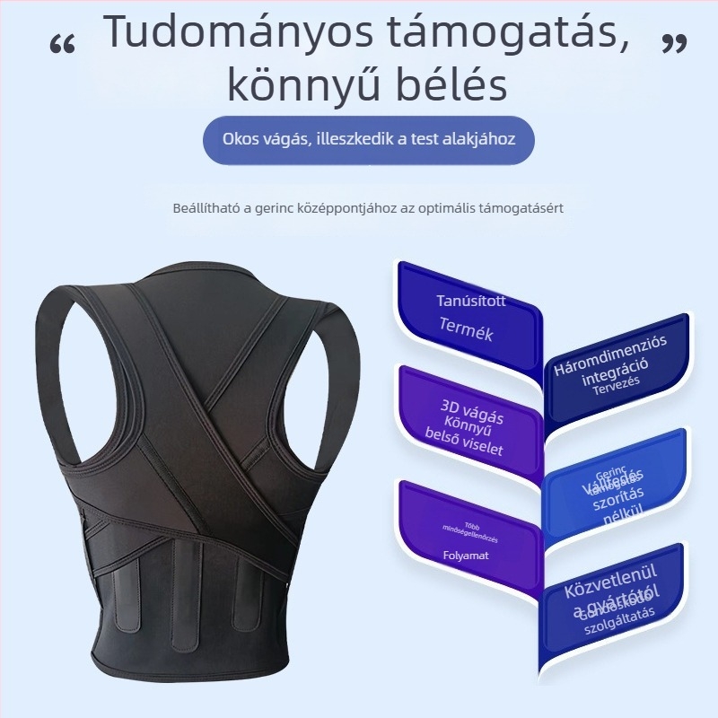 Tartásjavító öv három rúd hát-támogatással, uniszex, modell 6606, 2024 tavaszán megjelenés