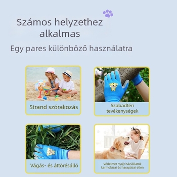Gyermekeknek szóló védő kertészkedő kesztyű - csúszásmentes, vágás elleni, kopásálló, lélegző, állati harapás elleni védelem; Súly 30