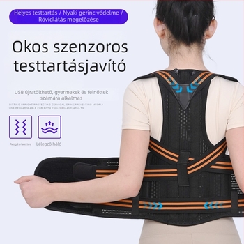 Intelligens szenzoros testtartás-korrigáló gyerekeknek és felnőtteknek, láthatatlan háti testtartás-korrigálóöv