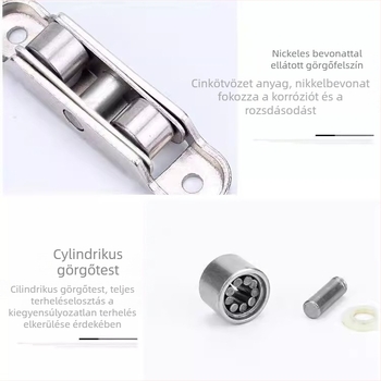 Műanyag- és acél csúszóajtók sínroller rozsdamentes acél csapágyakkal