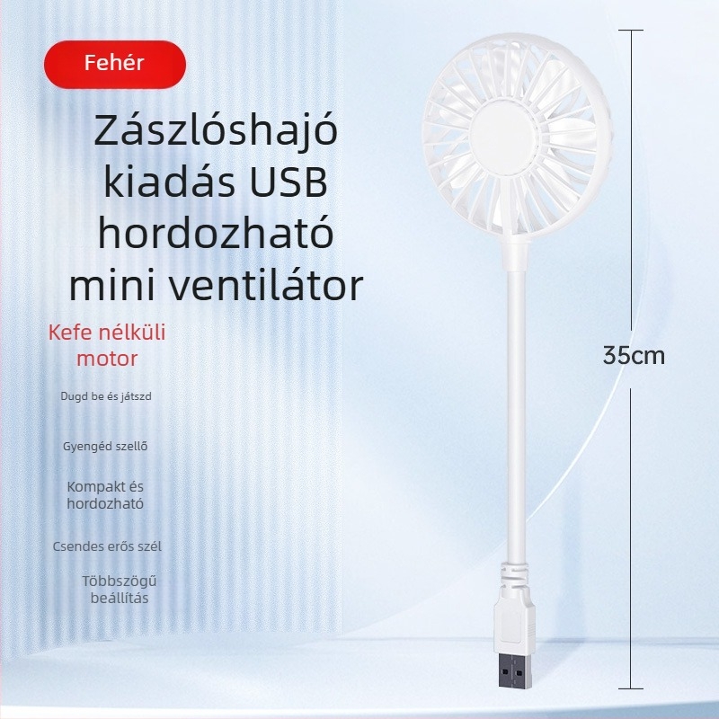 USB kézben tartott ventilátor, hordozható mini, csendes, kültéri használatra
