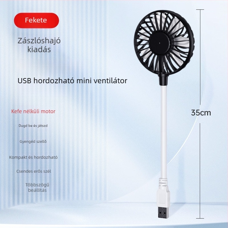 USB kézben tartott ventilátor, hordozható mini, csendes, kültéri használatra