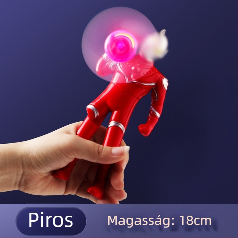 Világító kézi ventilátor játék, műanyagból, kézi működtetésű, diákoknak