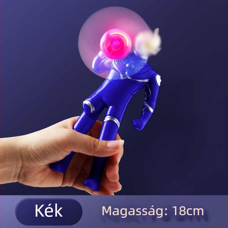 Világító kézi ventilátor játék, műanyagból, kézi működtetésű, diákoknak