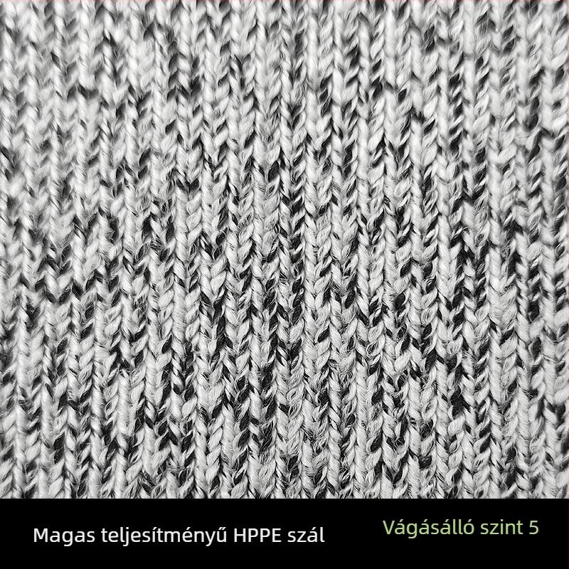 HPPE vágásvédő karvédő hüvelykujjnyílással, vastagított kivitel, 5-ös kopásállóság, vágás elleni védelem húsipari felhasználásra