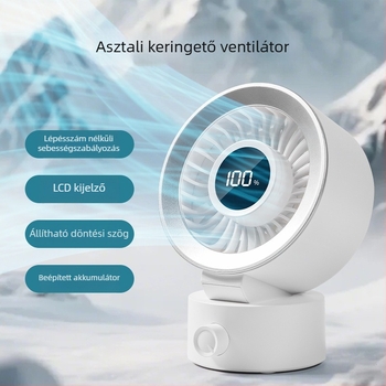 USB-s asztali ventilátor, beépített akkumulátor 1200–2000 mAh, zaj 36–45 dB, 6+ lapátok