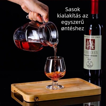 Bor decantáló vastított testtel, modern minimalist stílusban; kapacitás 1–100 ml; 2023-ban debütált; készlet.