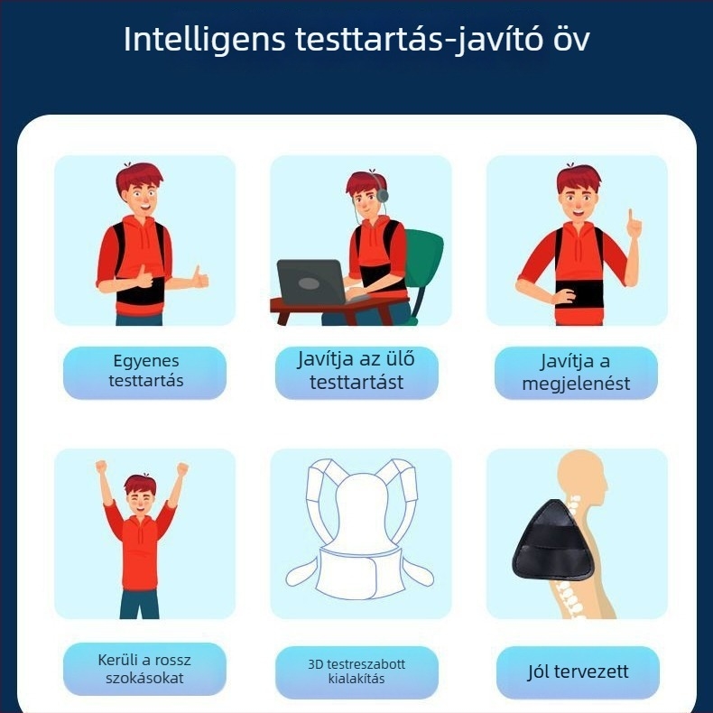 Tinédzser tartáskorrekciós öv – hátsó támasztás és helyes ülő-pozíció írás közben