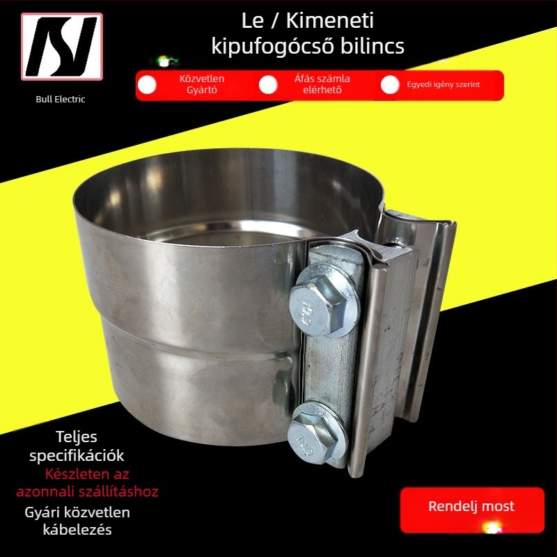 Rozsdamentes acél módosított kipufogócső univerzális csőbilincs
