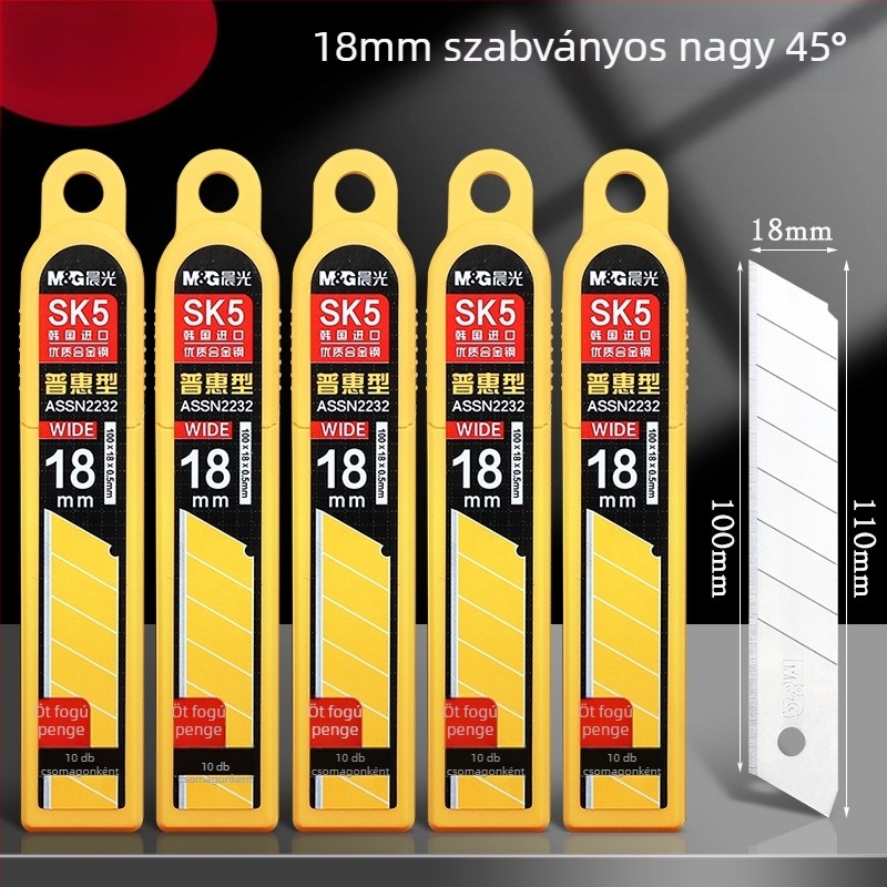 M&G Morning Light univerzális kés pengéje, SK5 acél, nehéz terheléses használatra, tapéta és papír vágáshoz