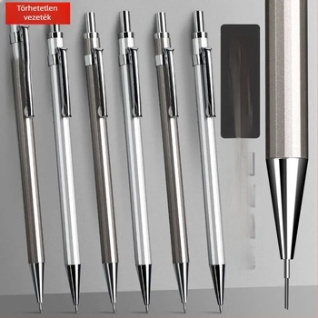 Fémtestű mechanikus ceruza professzionális rajzhoz, 0,5 mm grafit, kiegyensúlyozott súlypont, többfunkciós